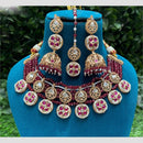 Amoliya Jewels Elegant Gold Plated Pota Stone And Beads Necklace Set