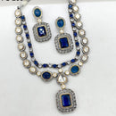 Amoliya Jewels 2 Tone Plated Pota Stone Necklace Set