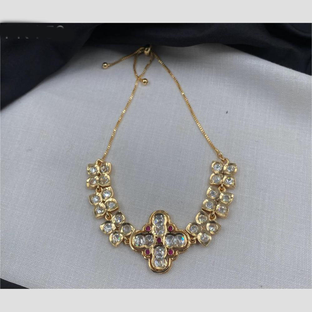 Amoliya Jewels Gold Plated Polki Kundan Stone Adjustable Bracelet