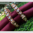 Amoliya Jewels Traditional Gold Plated Polki Kundan Openable Bangles Set