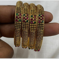 Amoliya Jewels Gold Plated Pota Stone Bangles Set