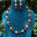 Amoliya Jewels Gold Plated Pearl And Beads Necklace Set