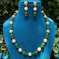 Amoliya Jewels Gold Plated Pearl And Beads Necklace Set