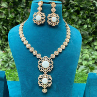 Amoliya Jewels Gold Plated Polki Kundan Necklace Set