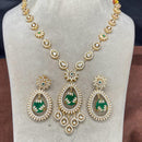 Amoliya Jewels Gold Plated Polki Kundan Necklace Set