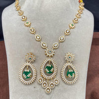 Amoliya Jewels Gold Plated Polki Kundan Necklace Set