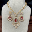 Amoliya Jewels Gold Plated Polki Kundan Necklace Set