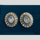Amoliya Jewels Gold Plated Polki Kundan Stone Studs Earrings