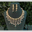 Amoliya Jewels Gold Plated Kundan Stone And Beads Necklace Set