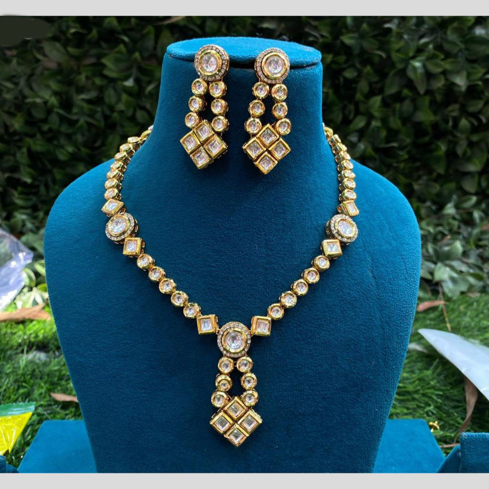 Amoliya Jewels Gold Plated Kundan Stone Necklace Set