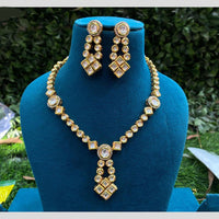 Amoliya Jewels Gold Plated Kundan Stone Necklace Set