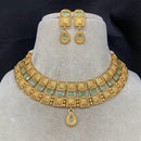Amoliya Jewels Gold Plated Pota Stone Necklace Set