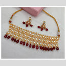 Amoliya Jewels Gold Plated Kundan Stone And Beads Choker Necklace Set
