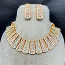 Amoliya Jewels Gold Plated Kundan Stone Meenakari Necklace Set