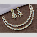 Amoliya Jewels Gold Plated Polki Kundan Stone Necklace Set