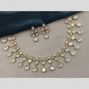 Amoliya Jewels Gold Plated Polki Kundan Stone Necklace Set