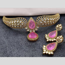 Amoliya Jewels Gold Plated Kundan Stone Necklace Set
