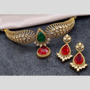 Amoliya Jewels Gold Plated Kundan Stone Necklace Set
