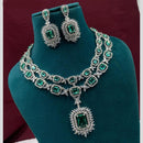 Amoliya Jewels Silver Plated American Daimonds Necklace Set