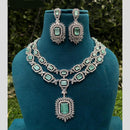 Amoliya Jewels Silver Plated American Daimonds Necklace Set