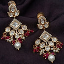 Amoliya Jewels Gold Plated Polki Kundan Stone Pearls And Beads Dangler Earrings