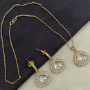 Amoliya Jewels Gold Plated Polki Kundan Stone Chain Pendant Set