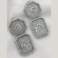 Amoliya Jewels Silver Plated American Diamond And Austrian Stone Dangler Earrings