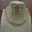 Amoliya Jewels Gold Plated Polki Kundan Stone Necklace Set