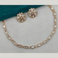 Amoliya Jewels Gold Plated Polki Kundan Stone Necklace Set