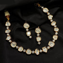 Amoliya Jewels Gold Plated Polki Kundan Stone Necklace Set