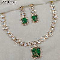 Amoliya Jewels Gold Plated Polki Kundan And Druzy Stone Necklace Set