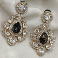 Amoliya Jewels Gold Plated Polki Kundan Dangler Earrings