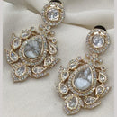 Amoliya Jewels Gold Plated Polki Kundan Dangler Earrings