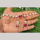 Amoliya Jewels Gold Plated Kundan And Druzy Stone Necklace Set