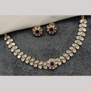 Amoliya Jewels Gold Plated Polki Kundan Necklace Set 