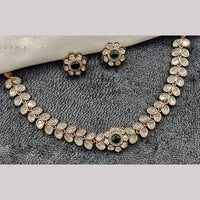 Amoliya Jewels Gold Plated Polki Kundan Necklace Set