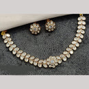 Amoliya Jewels Gold Plated Polki Kundan Necklace Set