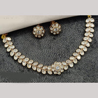 Amoliya Jewels Gold Plated Polki Kundan Necklace Set