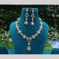 Amoliya Jewels Gold Plated Kundan And Austrain Stone Necklace Set 