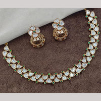 Amoliya Jewels Gold Plated Polki Kundan Necklace Set 