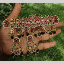 Amoliya Jewels Gold Plated Kundan And Pota Stone Beads Choker Necklace Set 