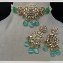 Amoliya Jewels Gold Plated Polki Kundan And Beads Choker Necklace Set