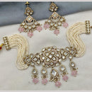 Amoliya Jewels Gold Plated Polki Kundan And Beads Choker Necklace Set