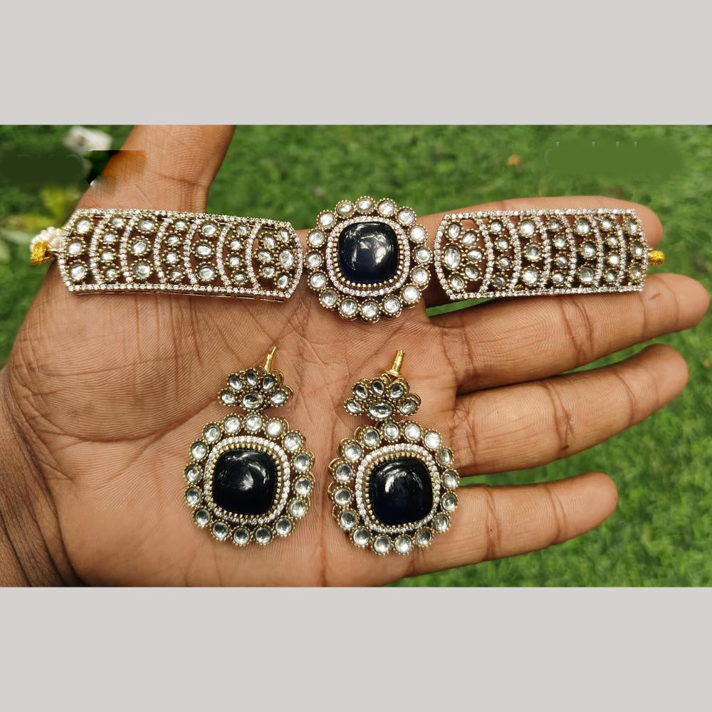 Amoliya Jewels Gold Plated Kundan Choker Necklace Set