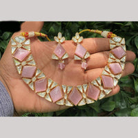 Amoliya Jewels Gold Plated Polki Kundan Necklace Set