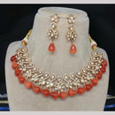 Amoliya Jewels Gold Plated Polki Kundan And Beads Necklace Set