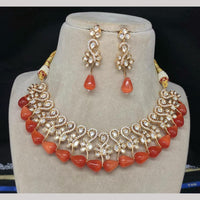Amoliya Jewels Gold Plated Polki Kundan And Beads Necklace Set