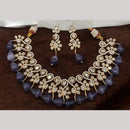 Amoliya Jewels Gold Plated Polki Kundan And Beads Necklace Set