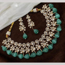 Amoliya Jewels Gold Plated Polki Kundan And Beads Necklace Set