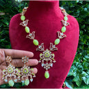 Amoliya Jewels Gold Plated Kundan And Austrain Stone Necklace Set